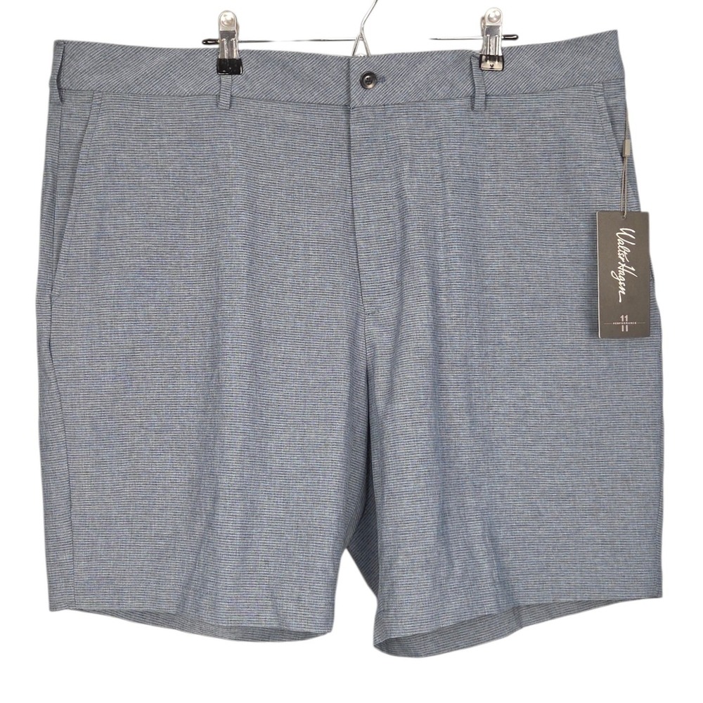 Walter Hagen Golf Shorts Mens Size 40 9" Inseam Blue Gray Micro Line Stretch NWT